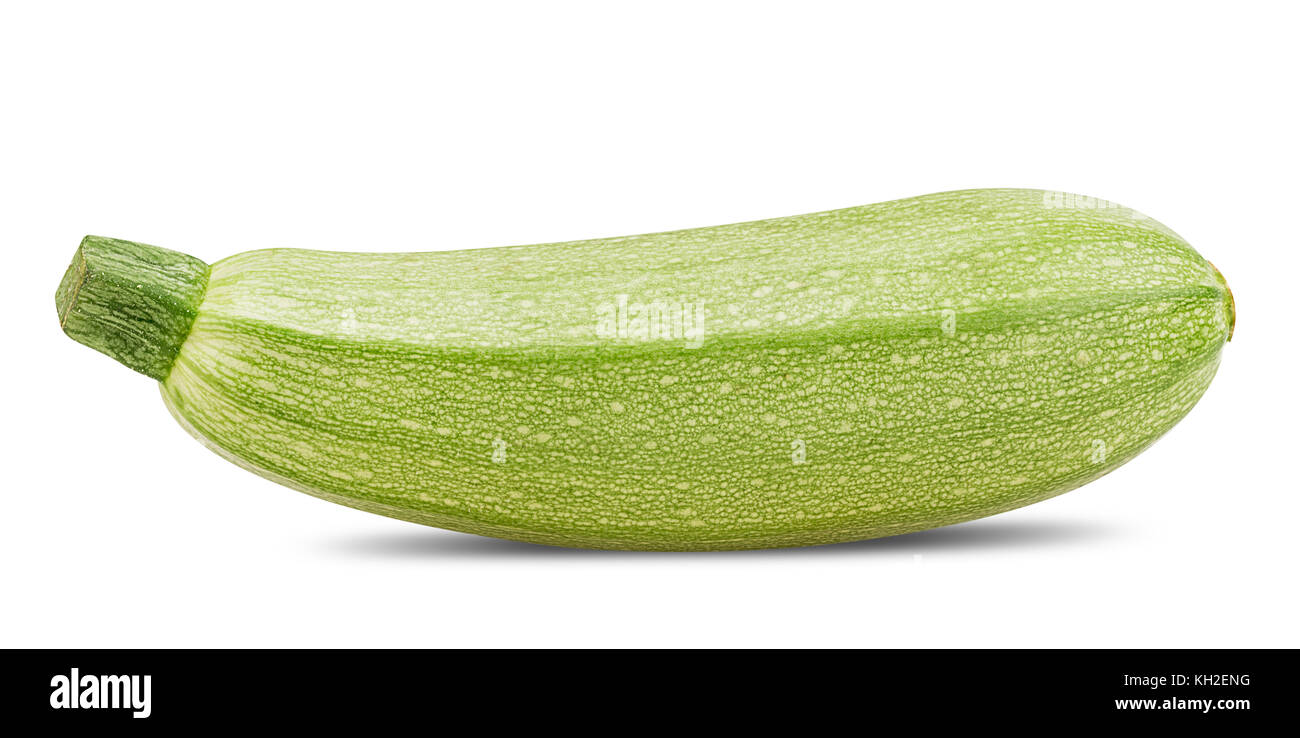 Fresh Italian zucchini isolated on white background. Clipping Path Stock Photo