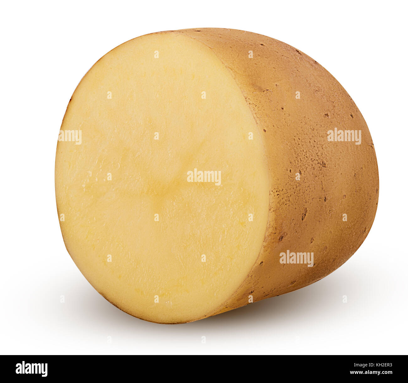 Young potatoes cut in half isolated on white background. Clipping Path ...