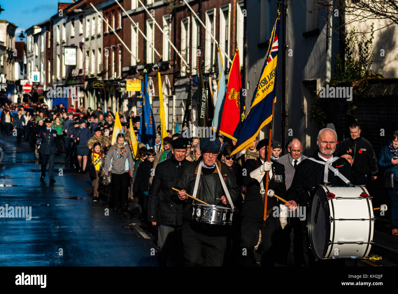 LEOMINSTER NOVEMBER 12 The remembrance parade makes its way to the