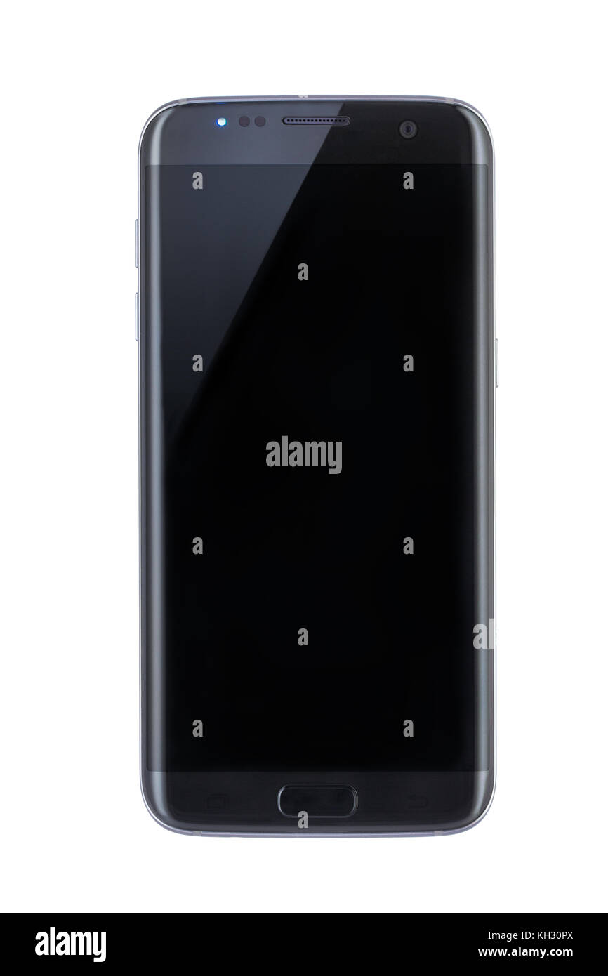 Studio shot of a black Edge smartphone isolated Stock Photo Alamy