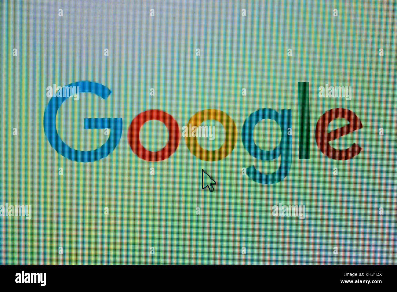 NOVI SAD, SERBIA - NOVEMBER 8, 2017: Google logo on computer screen. Google is american company that specializes in online advertising technologies, s Stock Photo