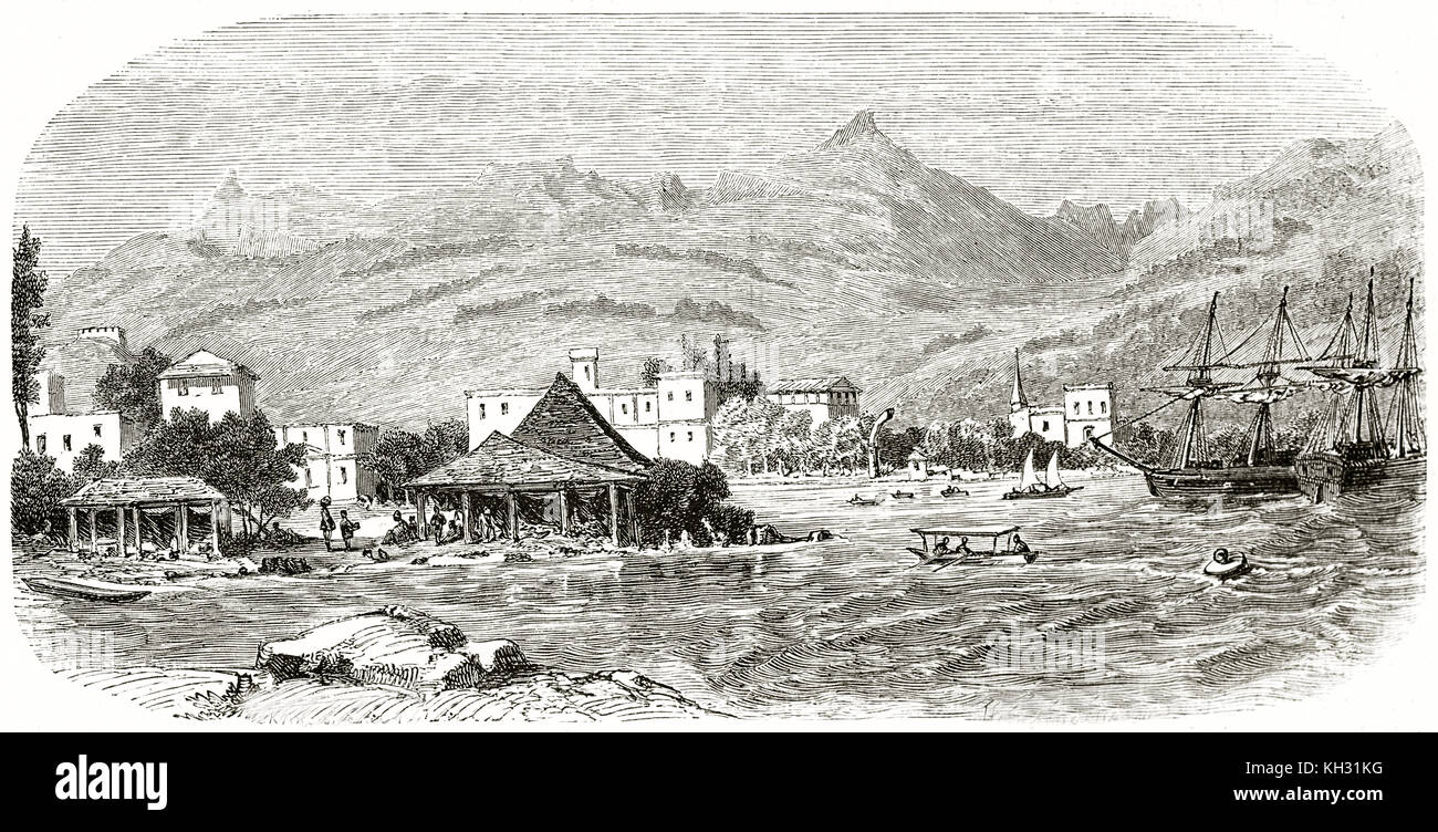 Old View Of Port Louis Mauritius By Girardet Publ On Le Tour Du Monde Paris 1863 Stock Photo Alamy
