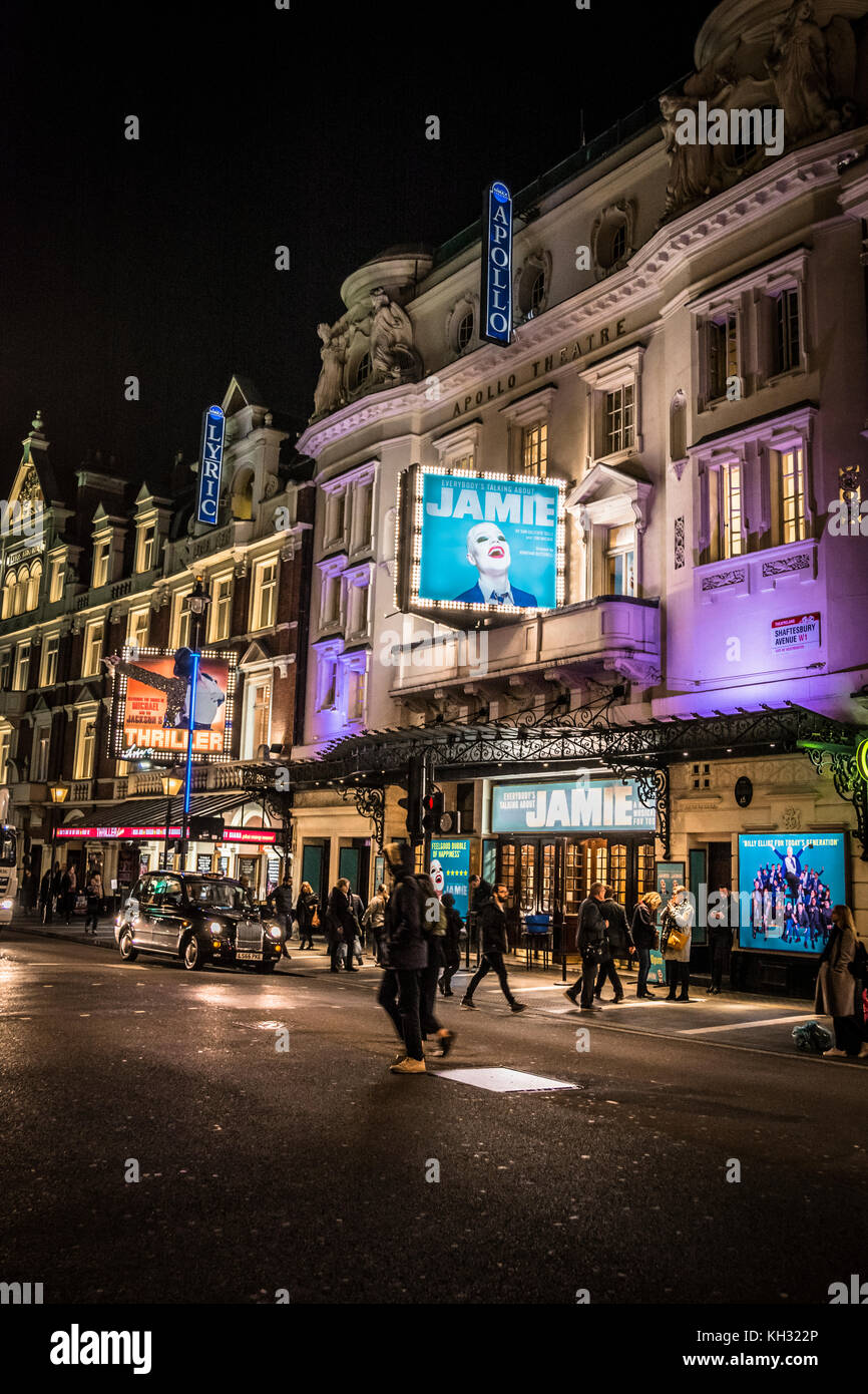 Thriller and Jamie on Shaftesbury Avenue in London's theatreland. Stock Photo