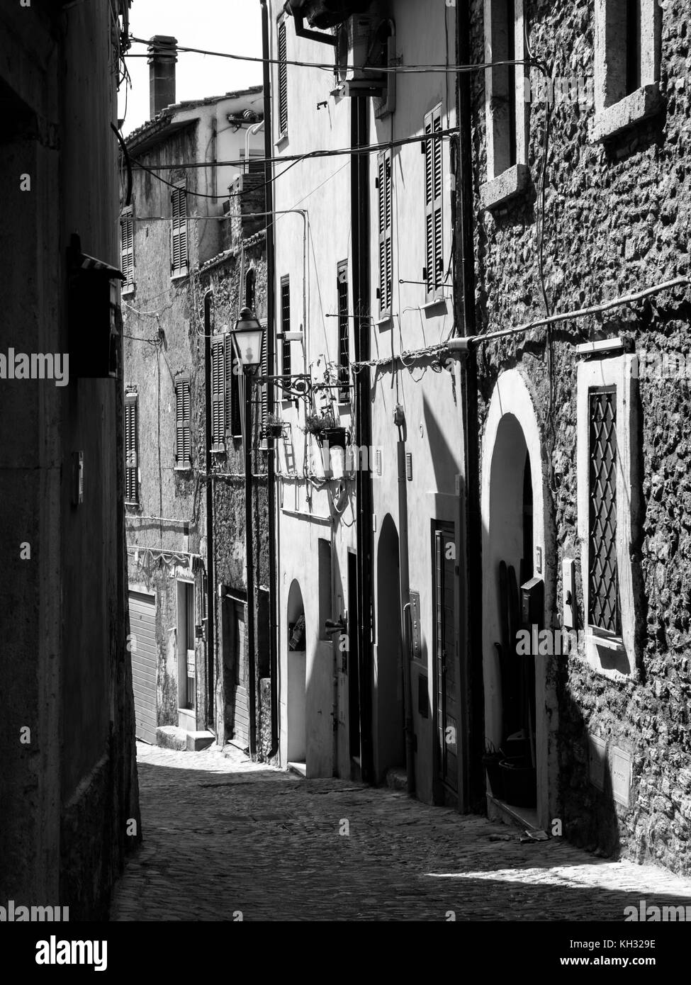 Typical italian small alley in a small town Stock Photo