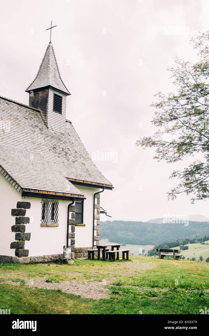 Fatima Kapelle in Todtnauberg on a hill overlooking the schwarzwald black forest landscape Stock Photo