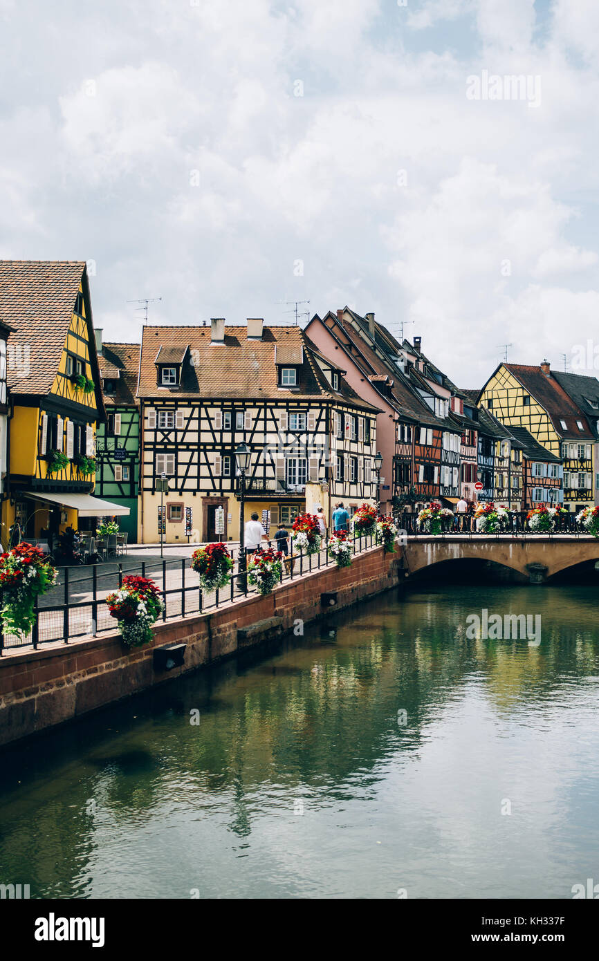 Colmar or Petite Venise, the picturesque old town in the Alsace  region on France. Stock Photo