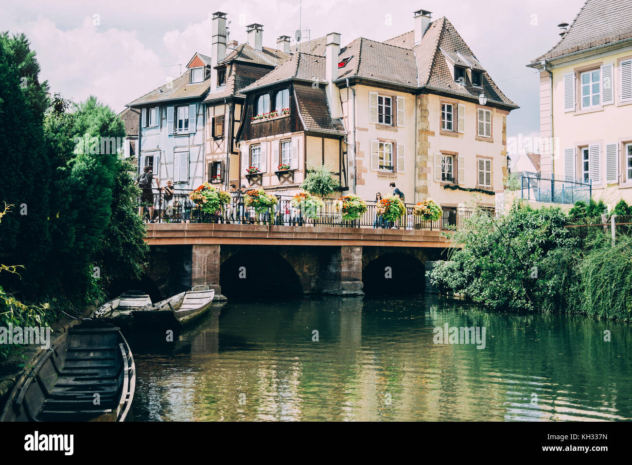 Colmar or Petite Venise, the picturesque old town in the Alsace  region on France. Stock Photo