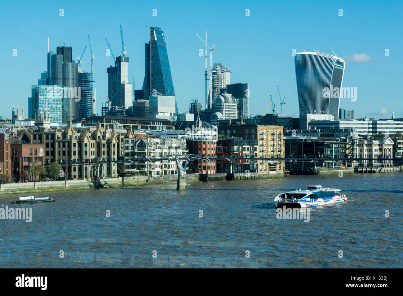 The City of London skyline as seen from Blackfriars Station, London, UK Stock Photo
