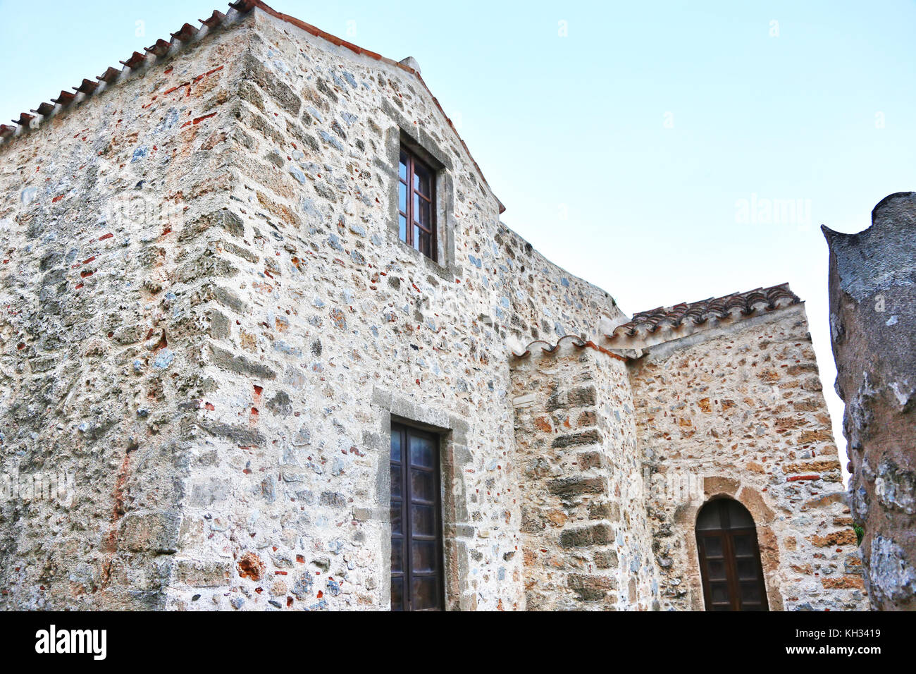 stone houses at Monemvasia castle Peloponnese Greece Stock Photo Alamy