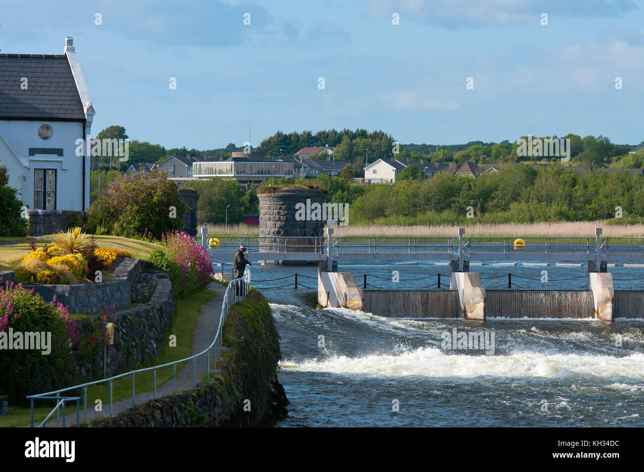 Salmon fishing in the Corrib river, Galway, County Galway, Ireland ...