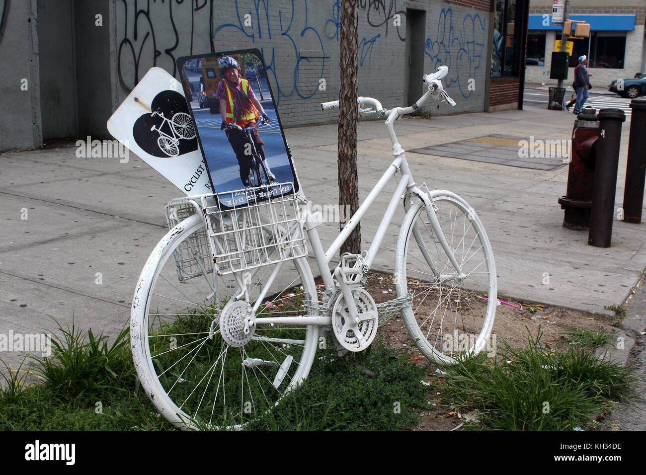 Ghost Bikes In Memory of Cyclists Killed on the Road, New York, USA