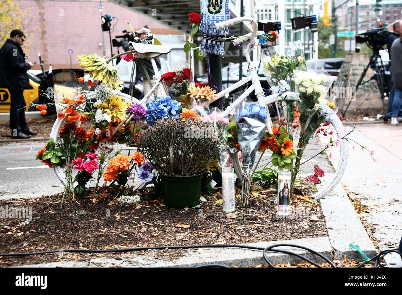 Ghost Bikes In Memory of Cyclists Killed on the Road, New York, USA