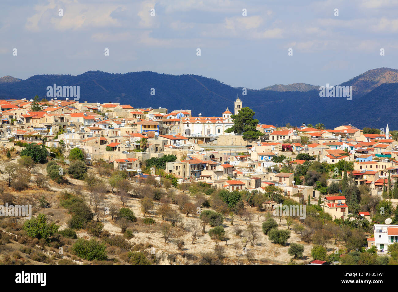 Pano Lefkara village, famous for lacework and silverwork, Troodos hills, Cyprus.Cyprus Stock Photo