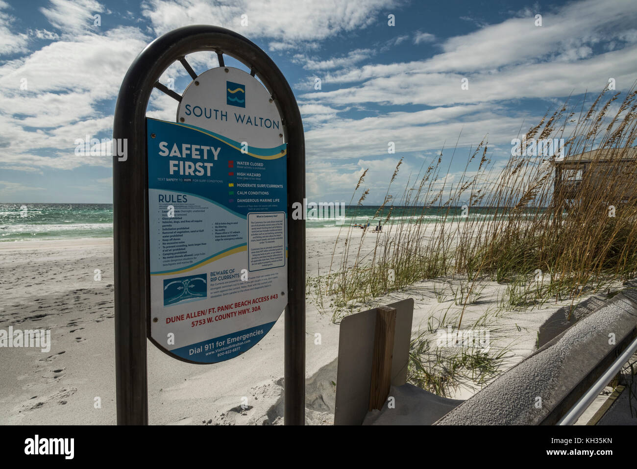 South Walton Dune Allen Picnic Beach Access #43 Florida Gulf Coast Stock Photo