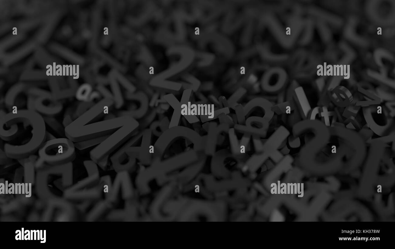 stack of letters. conceptual illustration background in 3d. Stock Photo