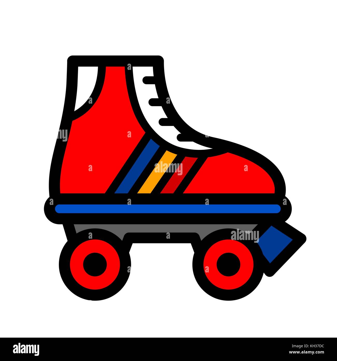 Colorful roller skate icon - vector illustration Stock Vector