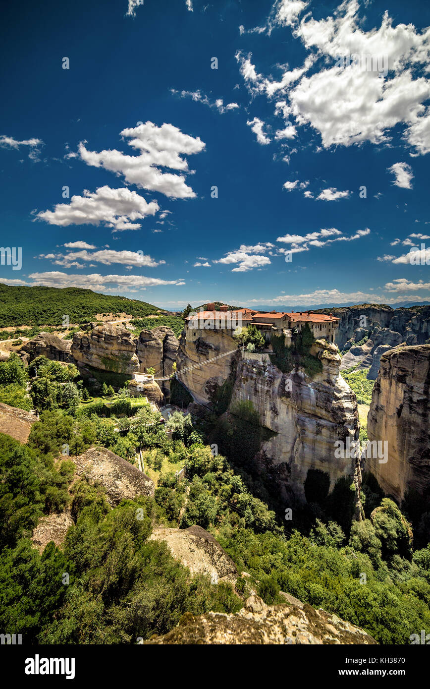 Meteora, Monasteries on Huge Rocks in Greece near Kalabaka City Stock ...