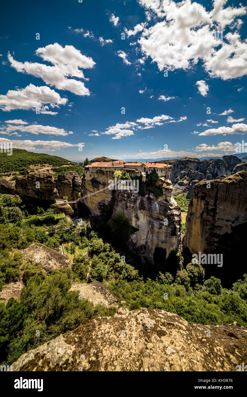 Meteora, Monasteries on Huge Rocks in Greece near Kalabaka City Stock ...
