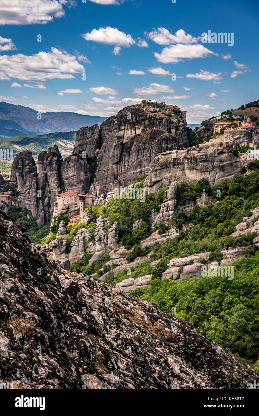 Meteora, Monasteries on Huge Rocks, near Kalabaka in Greece Stock Photo ...