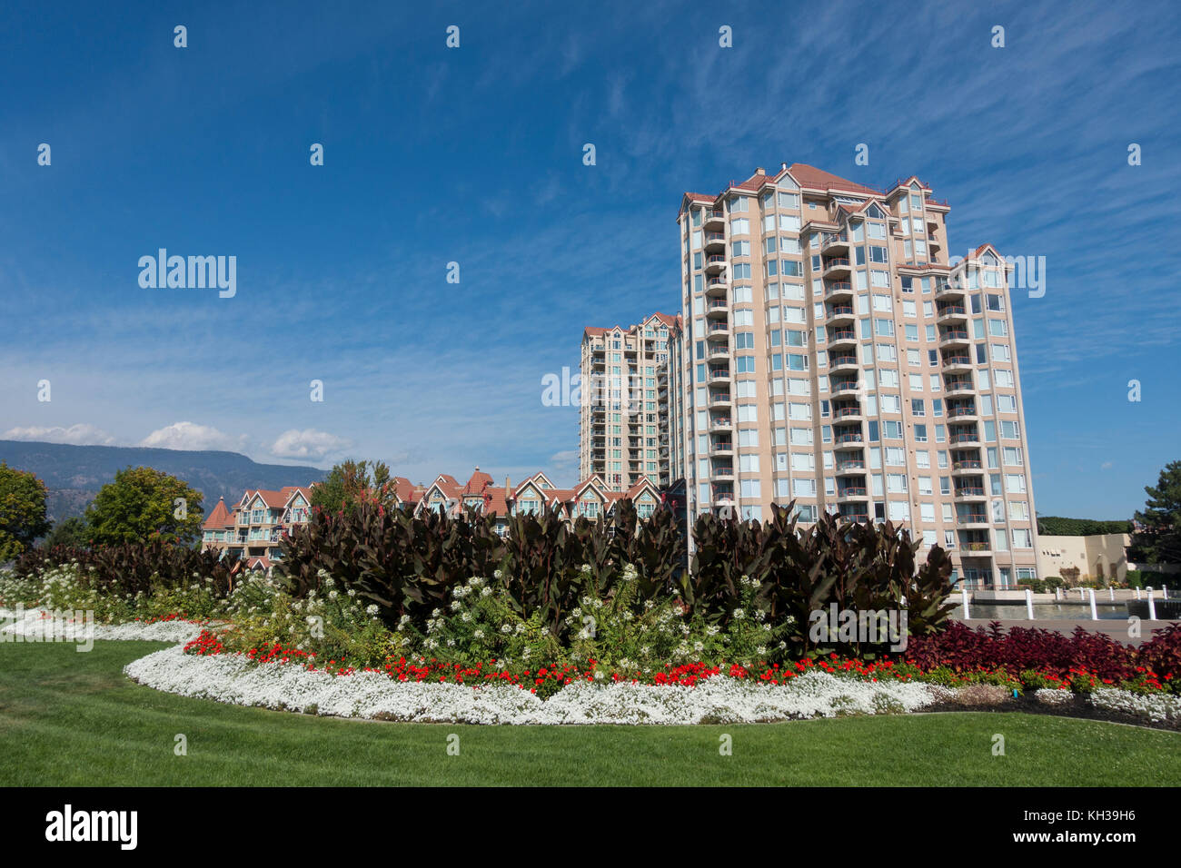 Luxury waterfront condominiums in Kelowna British Columbia Stock Photo