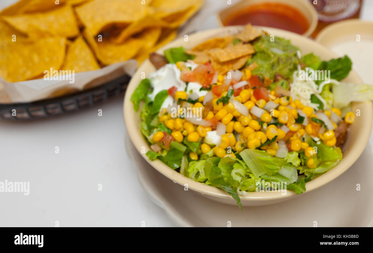 Mexican bowl with guacamole Stock Photo
