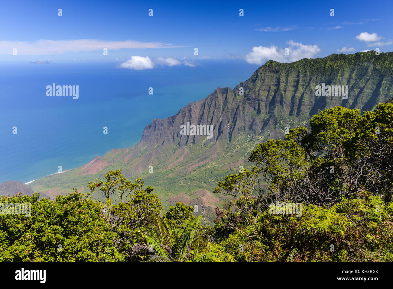 Kalalau Valley Panorama, Kauai, Hawaii. Panoramic view of the Kalalau ...