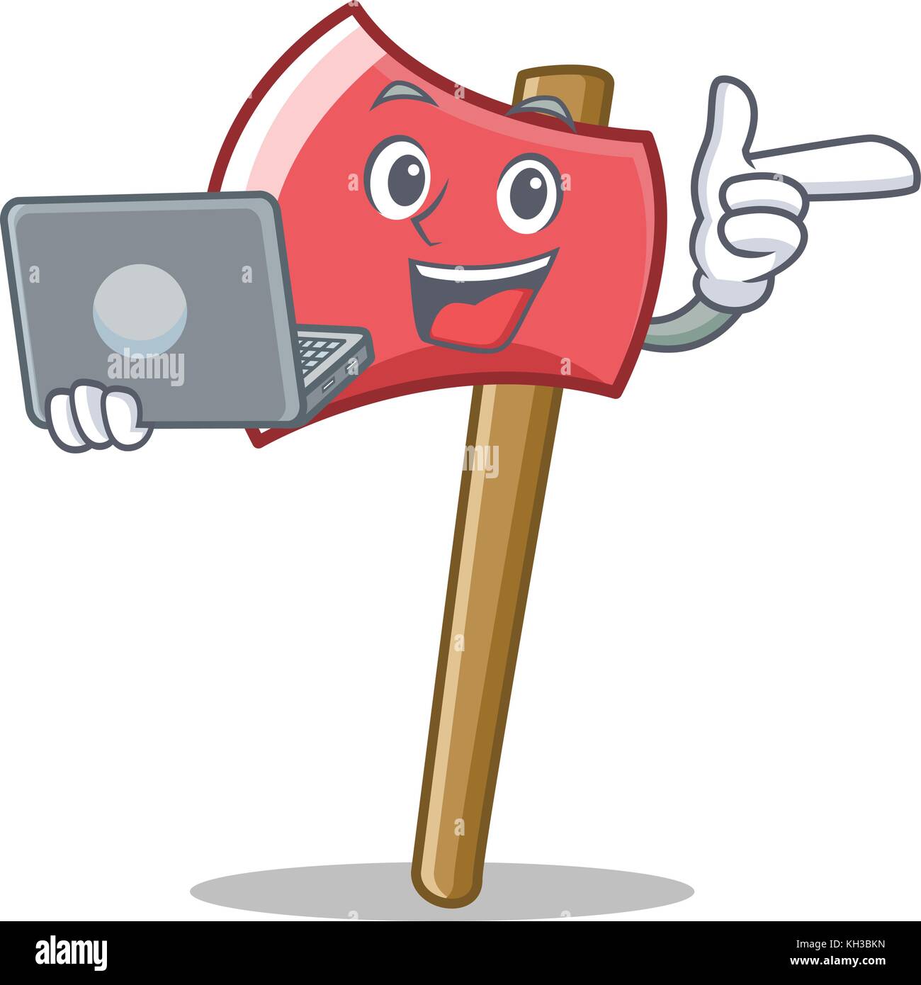 With laptop axe character cartoon style Stock Vector Image & Art - Alamy