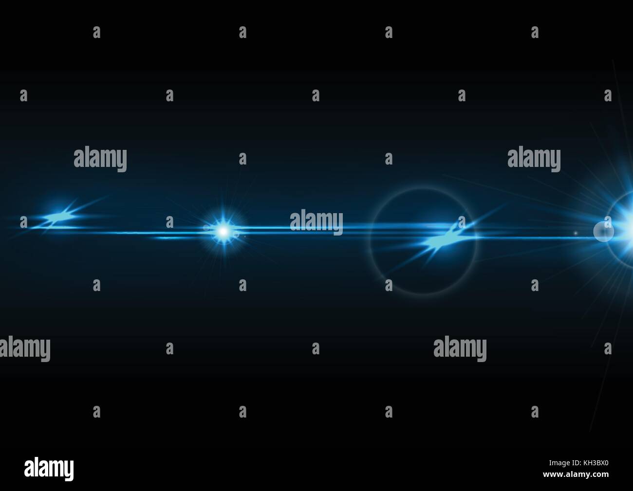 Blue glow lens flare effect abstract background. Vector design Stock ...