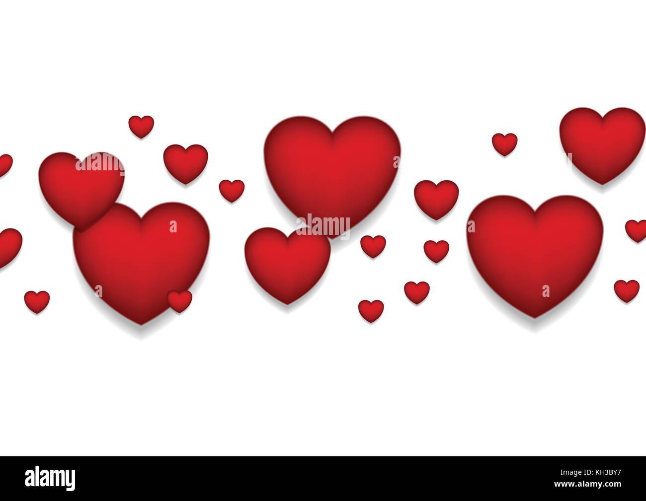 St Valentines Day abstract red hearts background. Vector love symbol ...