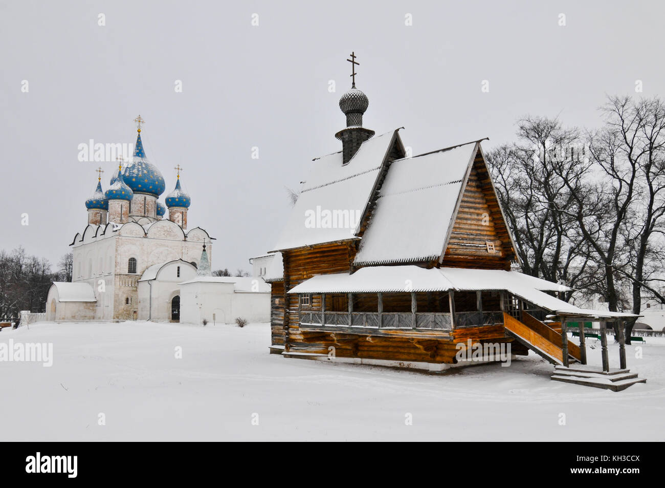 Cathedral of the Nativity in Suzdal along the Golden Ring. Built by Vladimir II Monomakh in 1102. Stock Photo