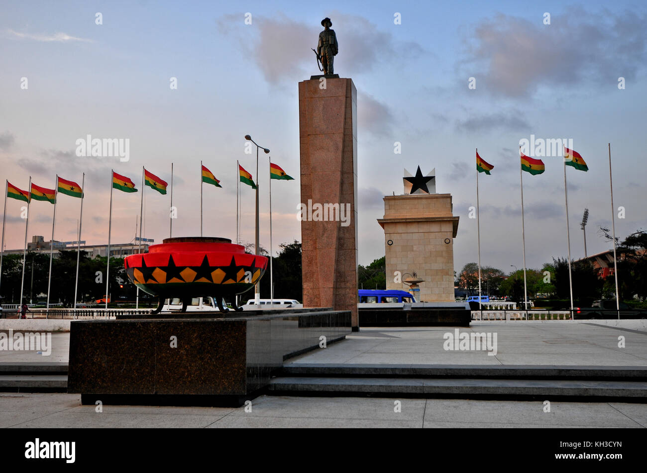 Monument & Tomb For Unknown Soldier. A part of Independence Square, Accra, Ghana. Stock Photo
