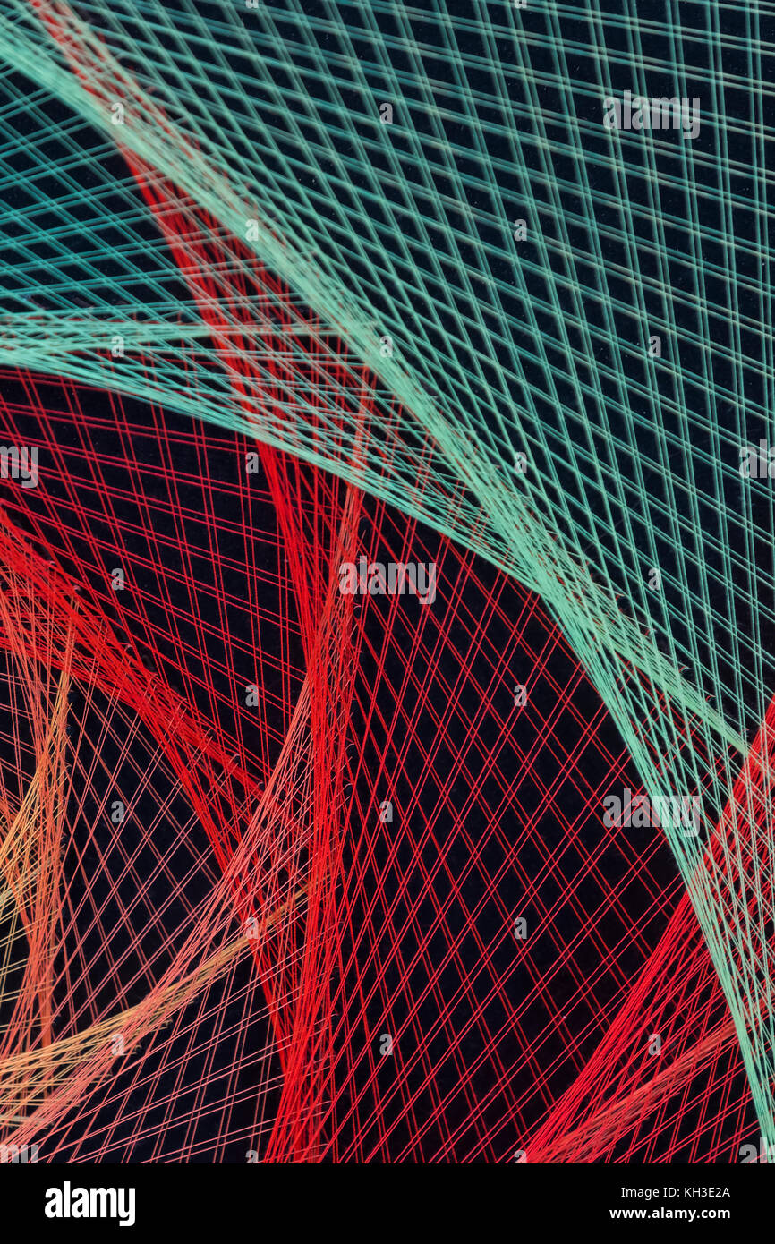 Abstract background of string of threads taken off close-up Stock Photo ...