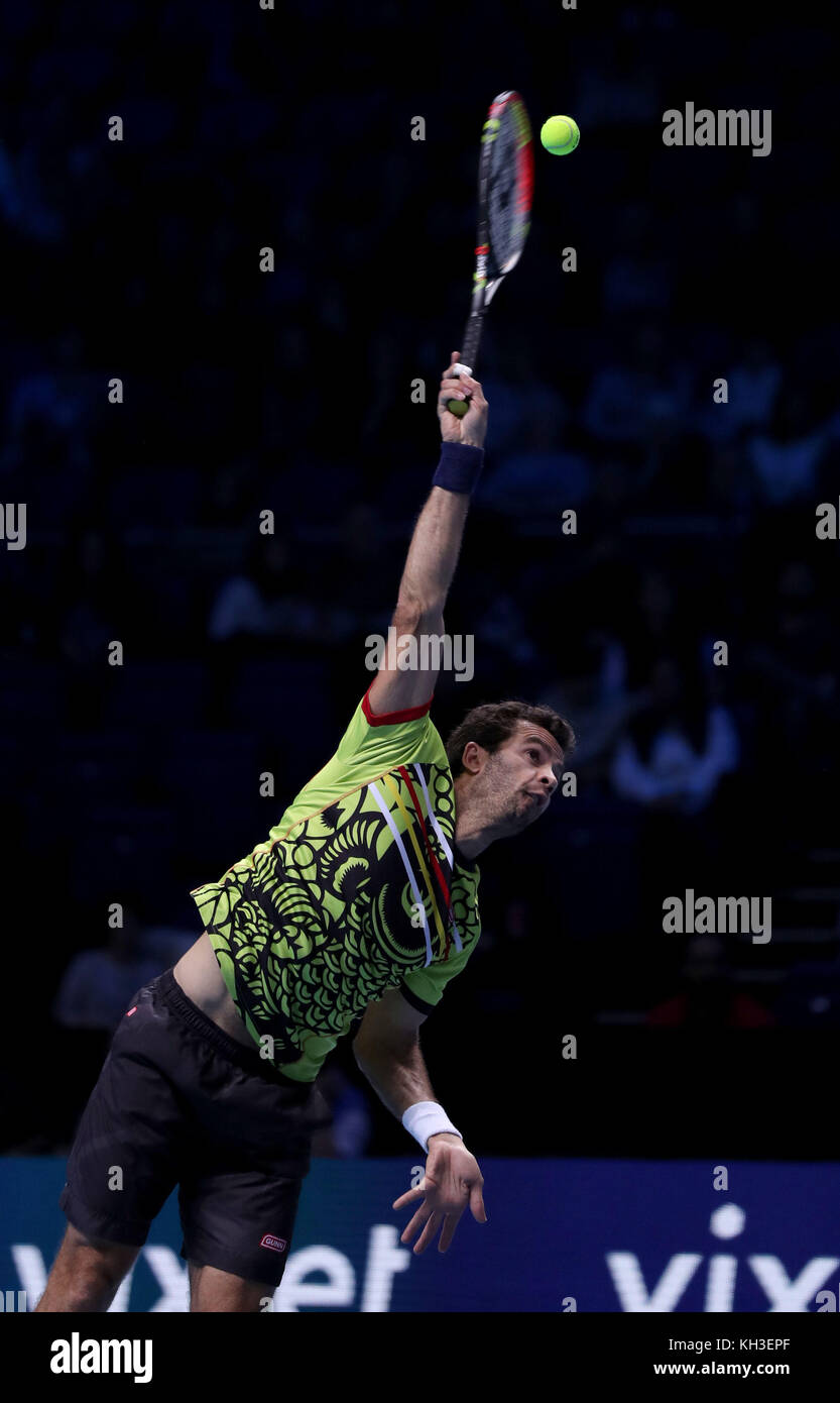 Jean Julien Rojer Serves During His Doubles Match With Team Mate Horia