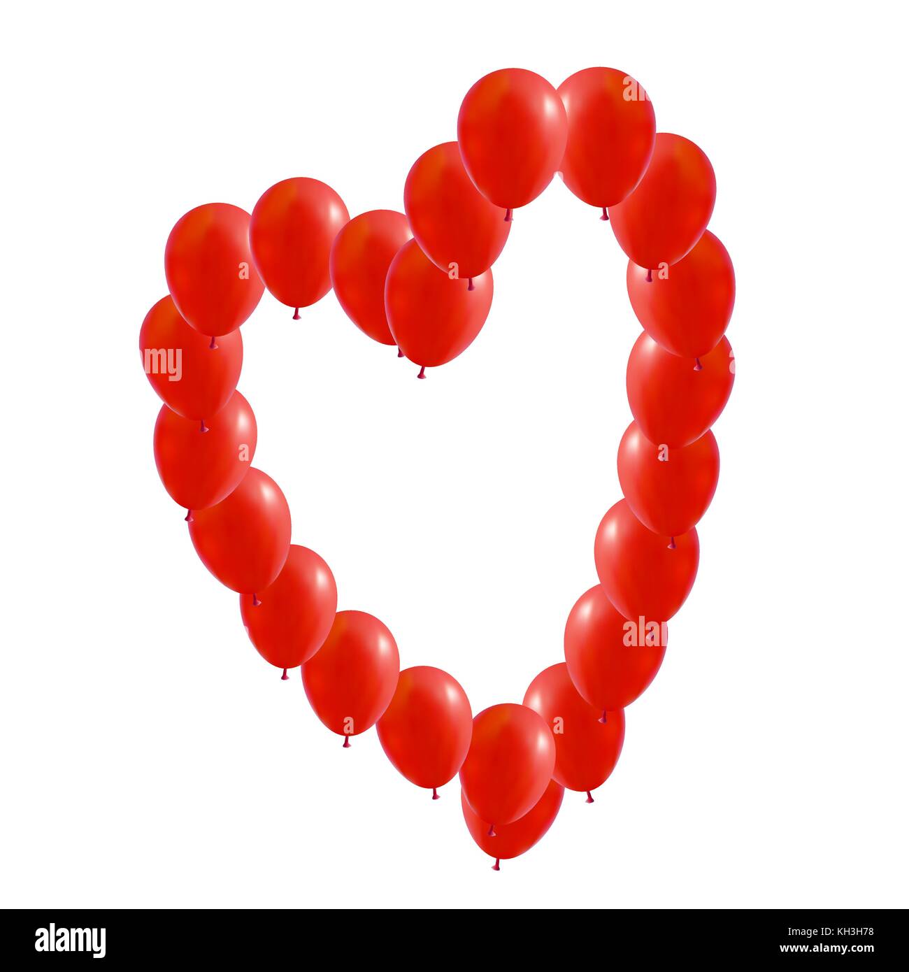 Vector Red balloons in the form of Valentines heart, illustration Stock ...