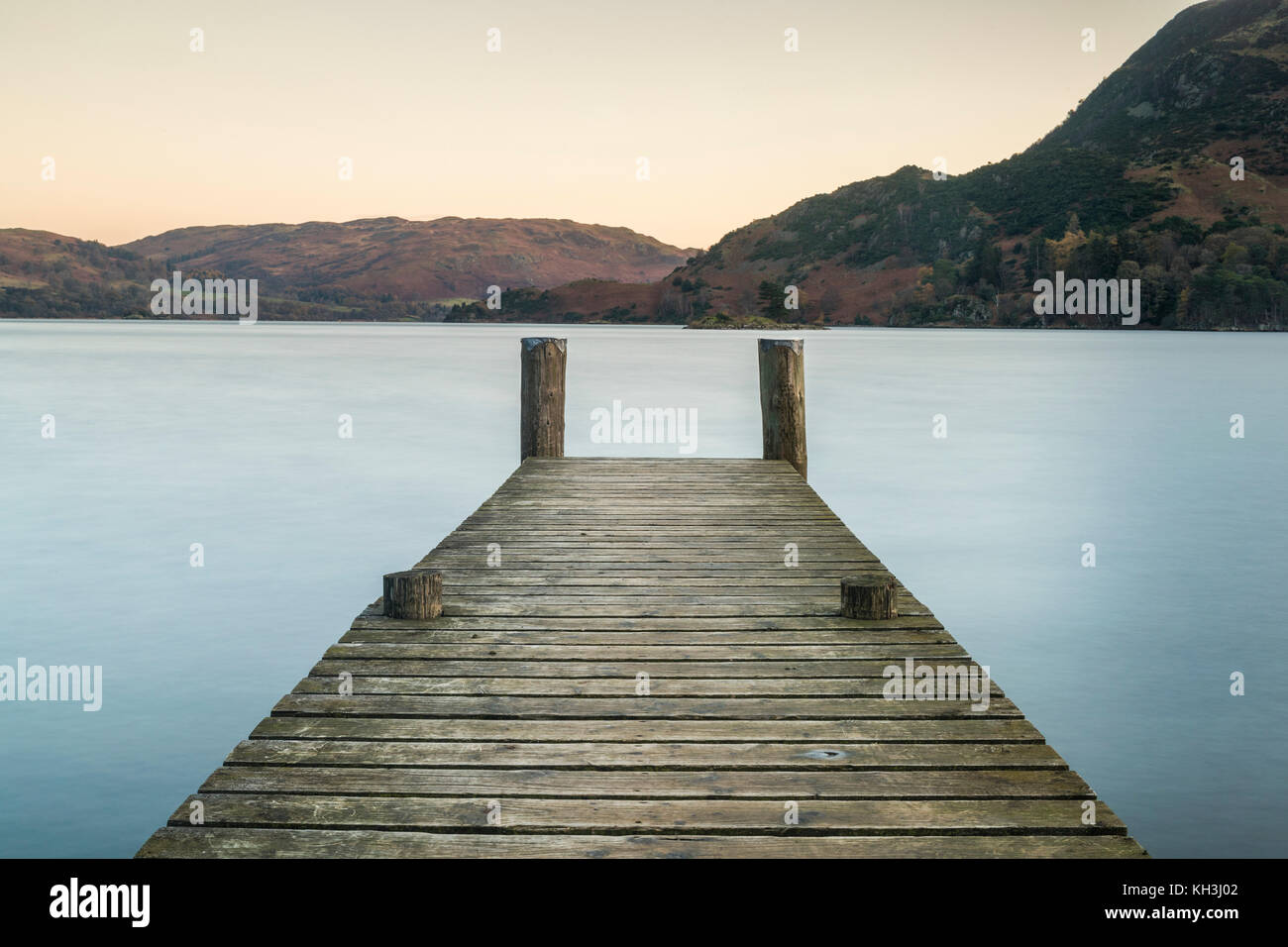 Landscape photograph of Ullswater Lake in Cumbria, part of the Lake District National Park Stock Photo