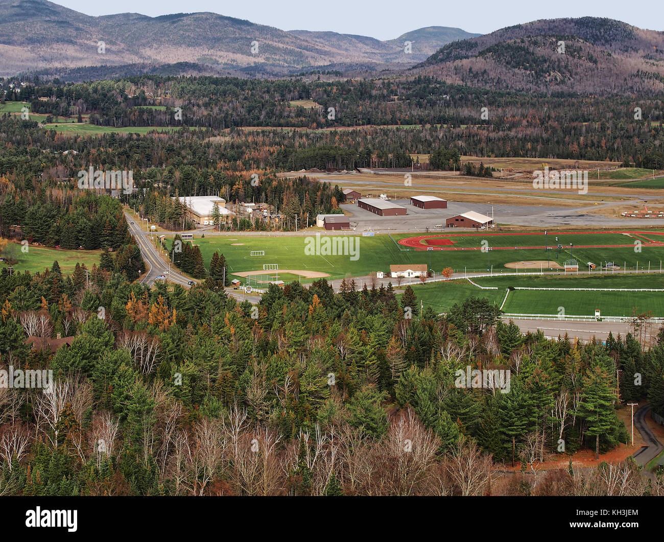 Aerial view of Lake Placid , New York, suburbs Stock Photo Alamy