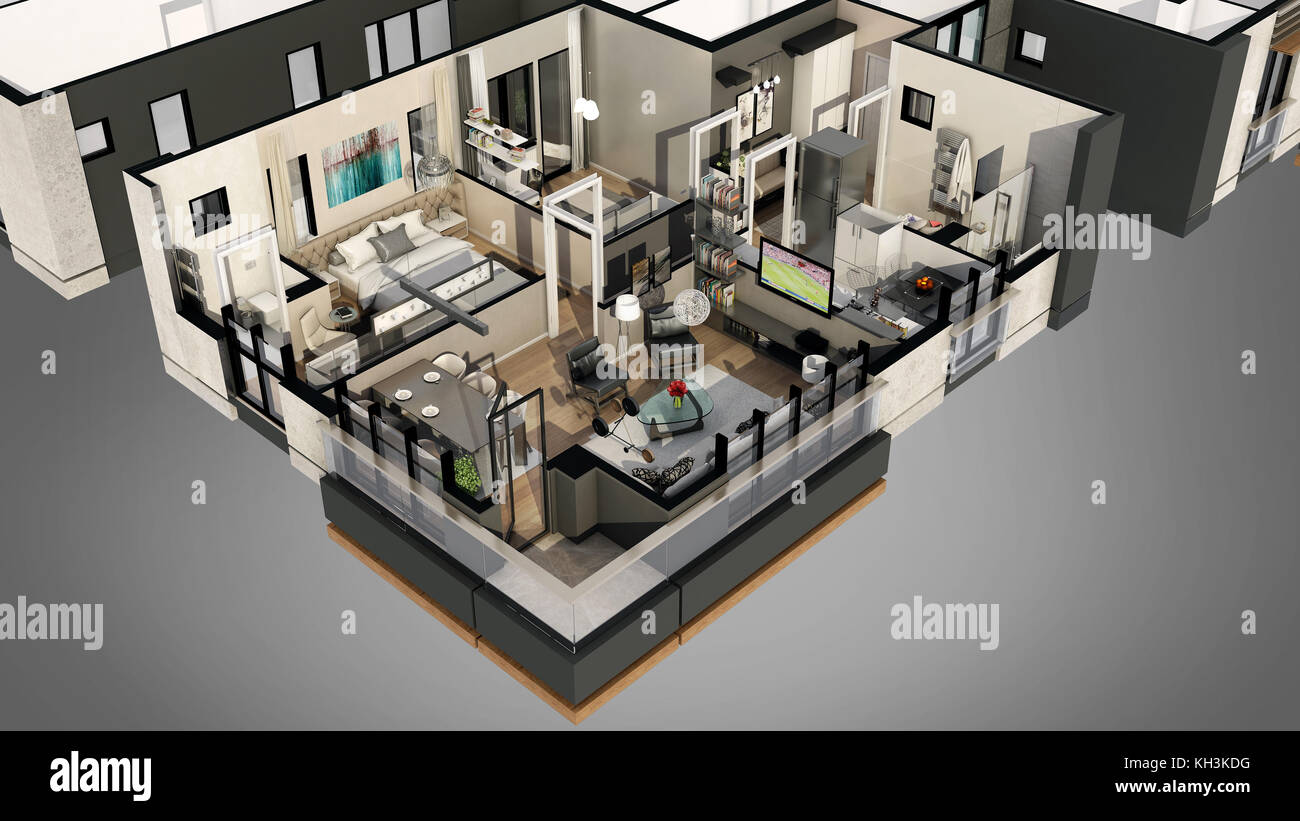 A 3D topview render created with floorplanner.com #floorplanner