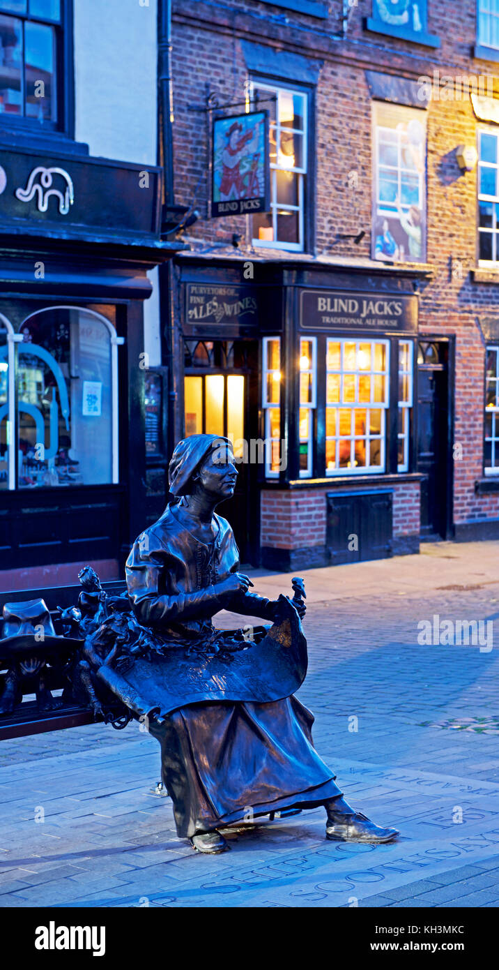 Statue of Mother Shipton, market square, Knaresborough, North Yorkshire, England UK Stock Photo