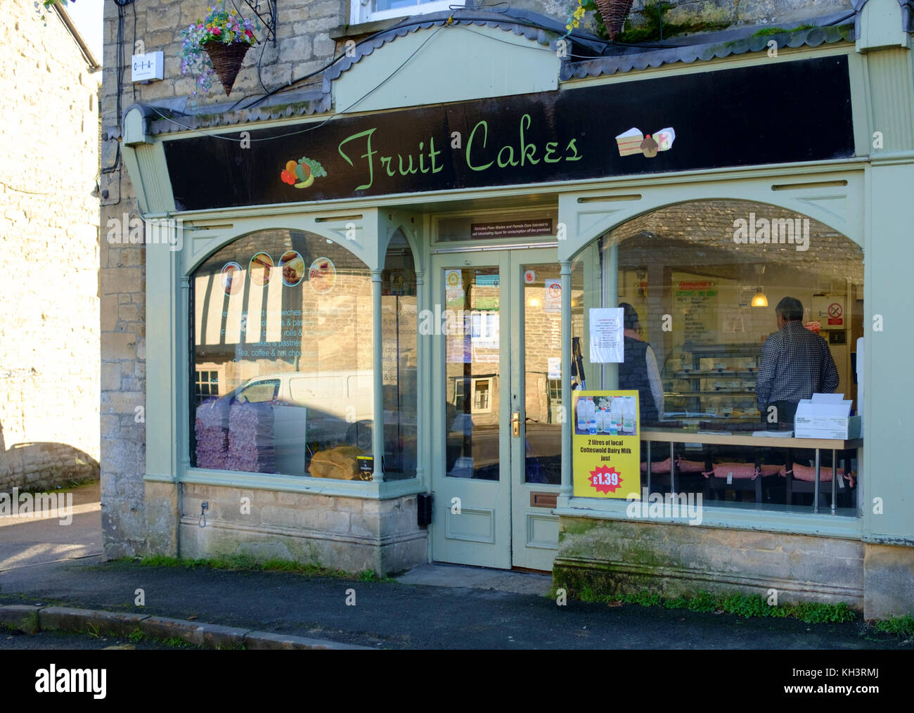 Northleach, a classic Cotswold Village in Gloucestershire England UK Fruit Cakes shop Stock Photo