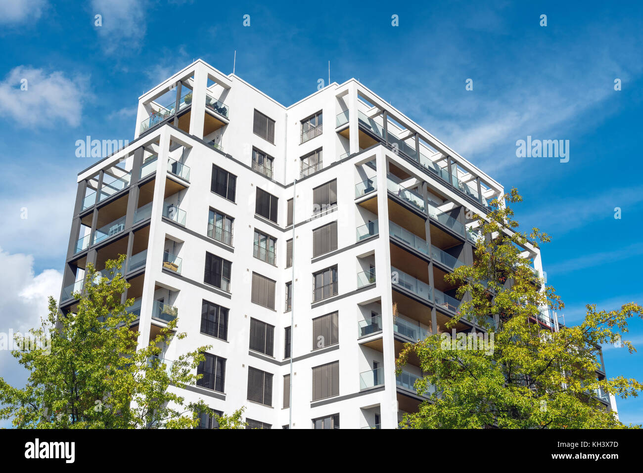 Big modern apartment house seen in Berlin, Germany Stock Photo Alamy