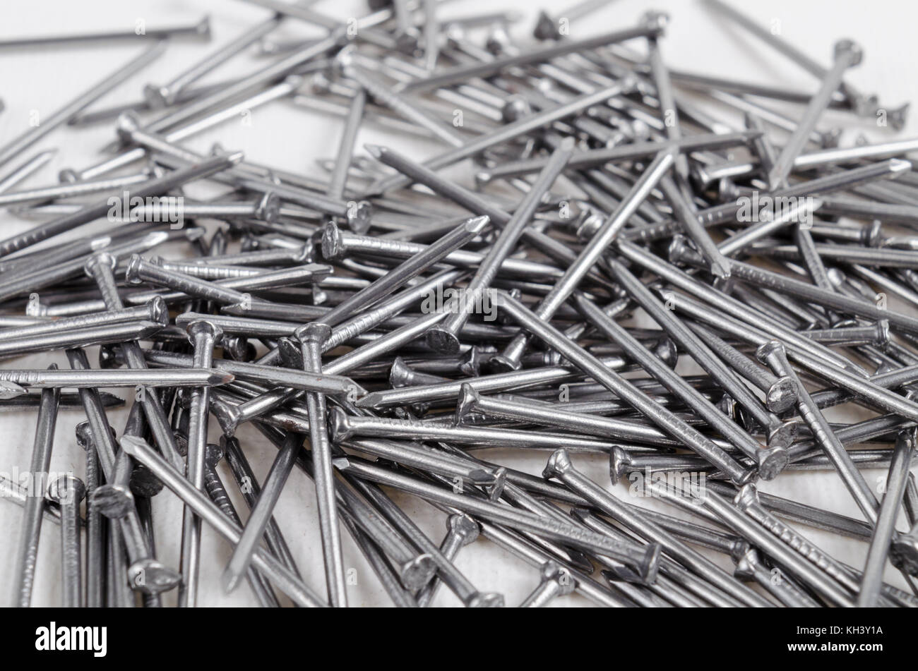 A Studio Photograph of a Collection of Panel Pin Nails Stock Photo Alamy
