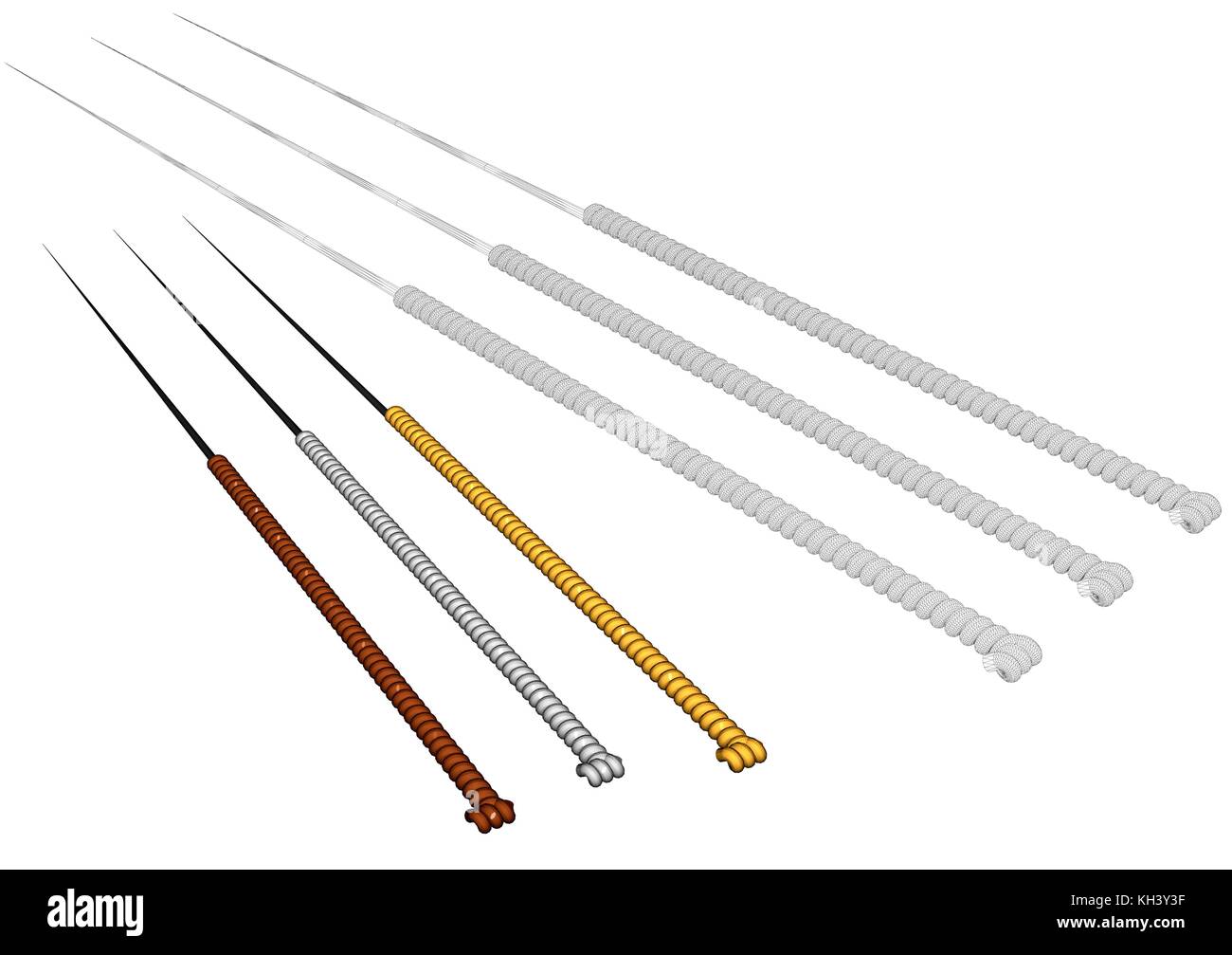 acupuncture needles set isolated on white background Stock Vector Image