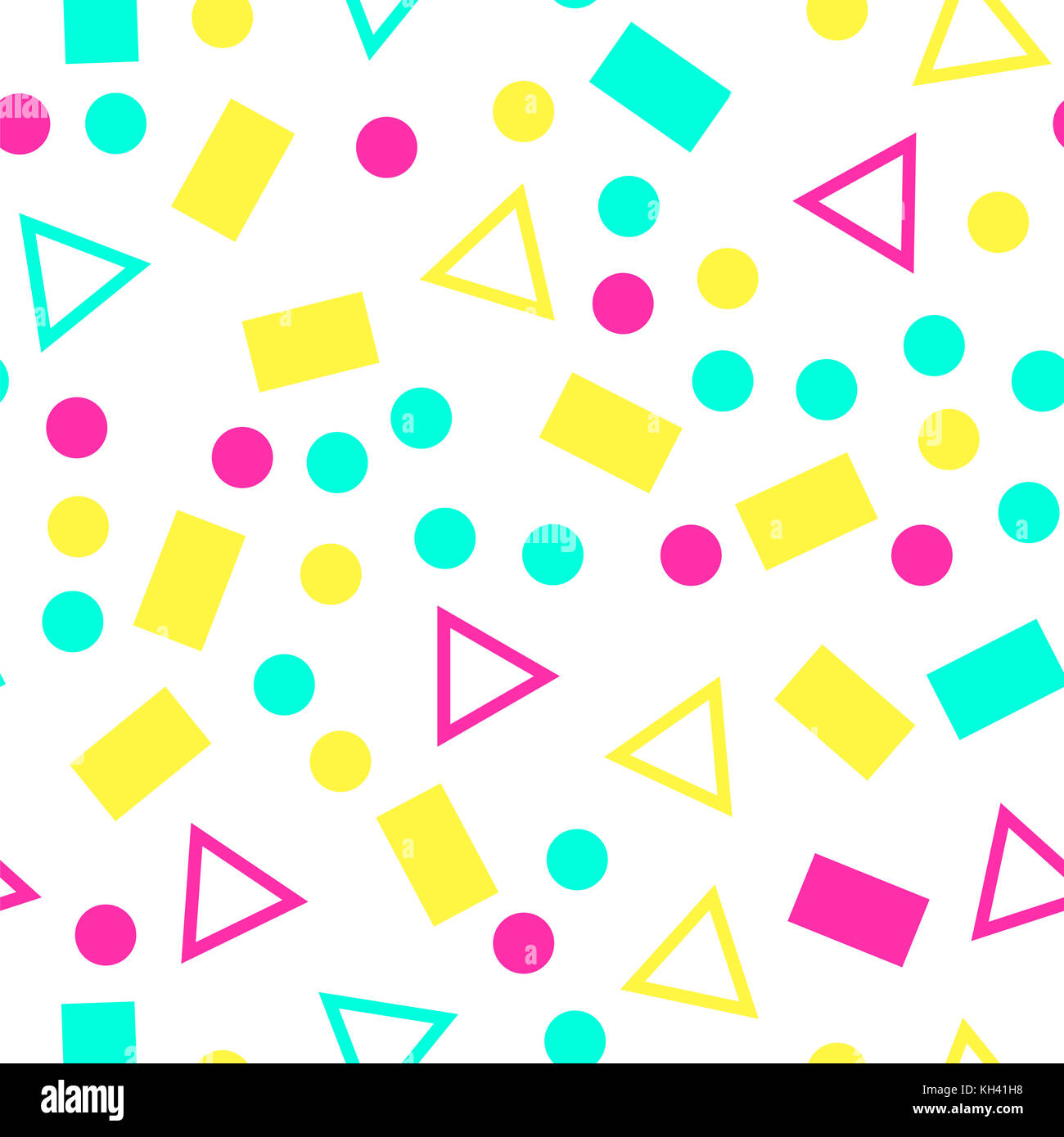 Colorful geometric seamless pattern on white background Stock Photo - Alamy