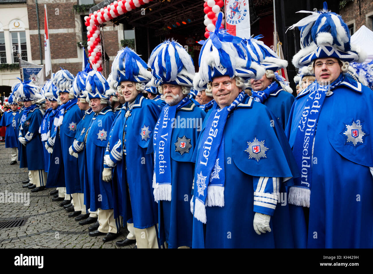 The German Carnival season traditionally begins with the Hoppeditz Erwachen event on 11 November, Düsseldorf, Germany, and runs to Ash Wednesday the following year. Stock Photo