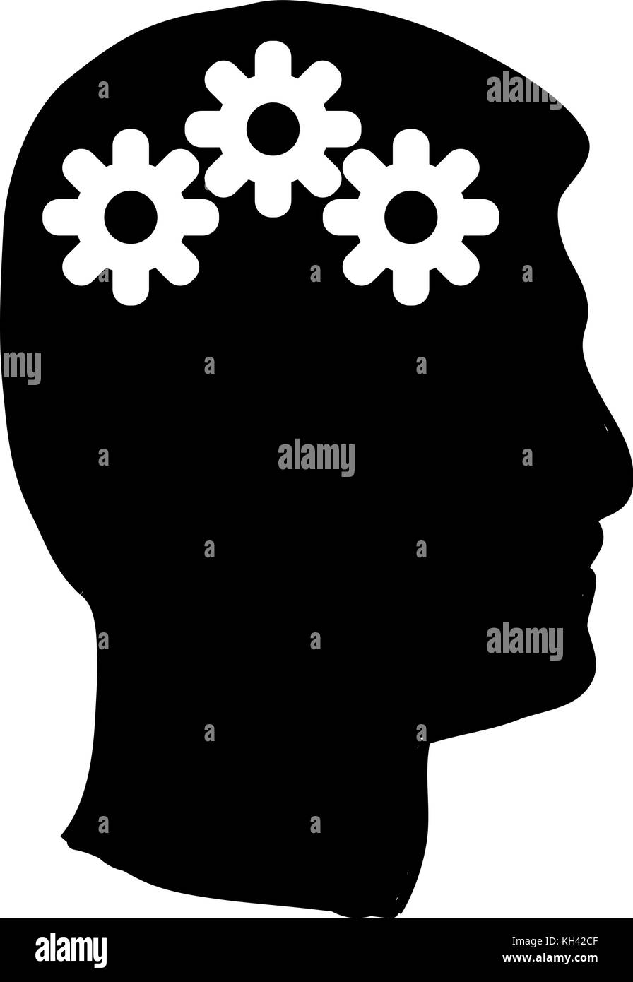 Head of a man with gears inside Stock Vector
