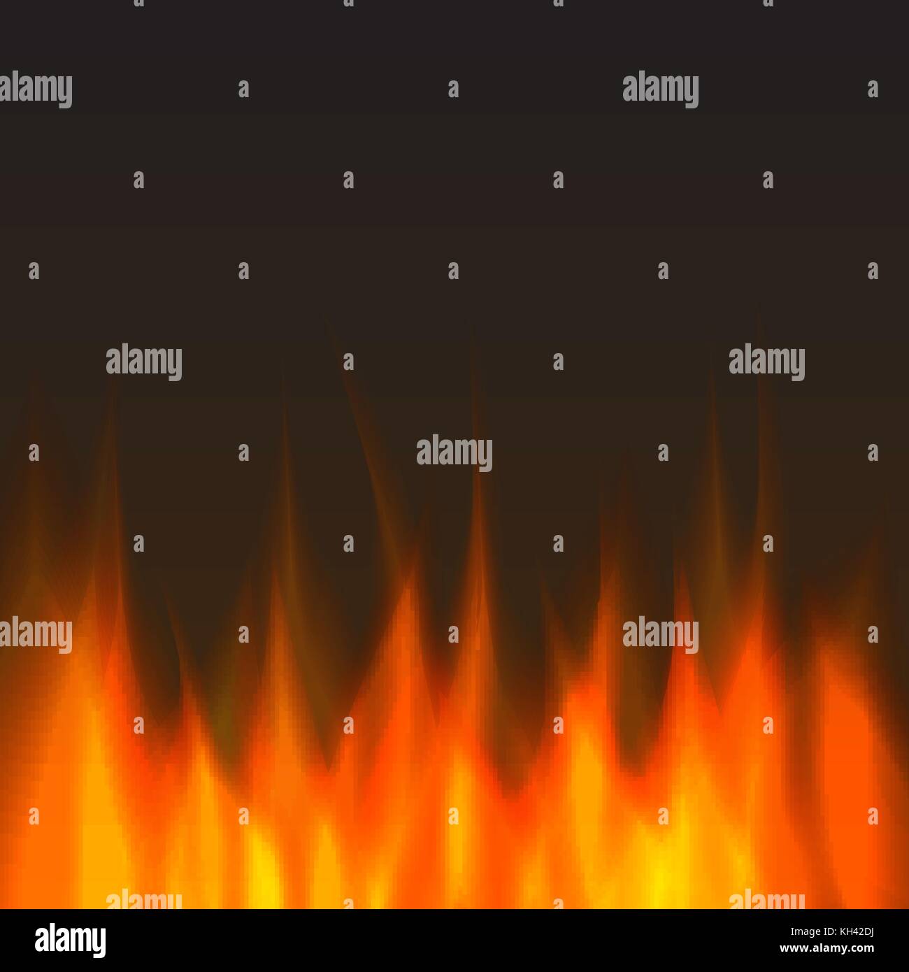 abstract vector fire background warm fire on dark background Stock