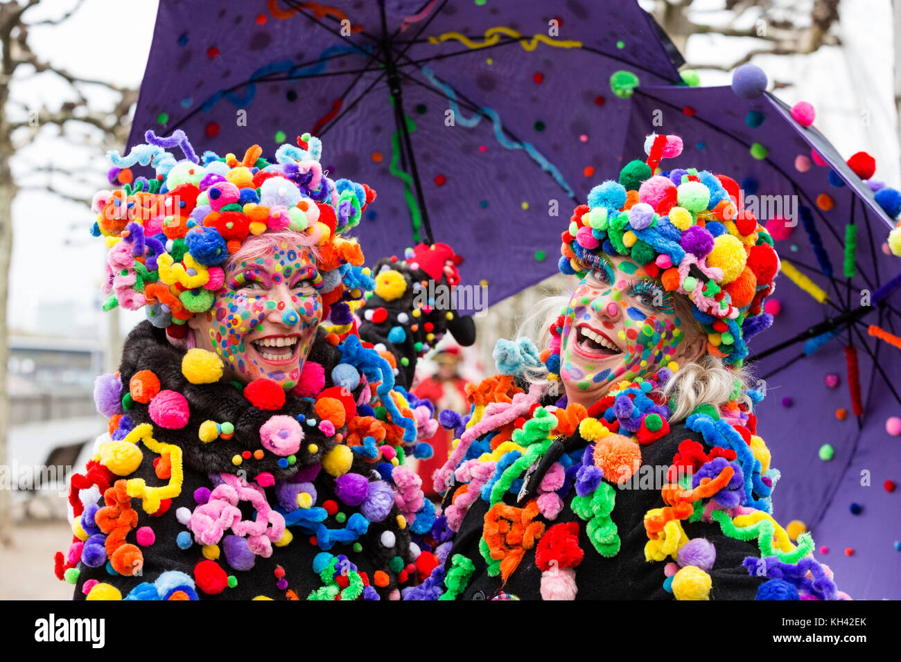 Colourful costumes on display. The German Carnival season traditionally