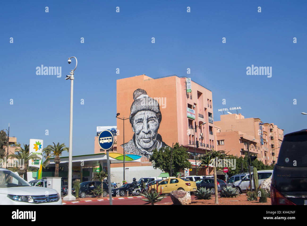 Moroccan street Art mural in Marrakech Stock Photo