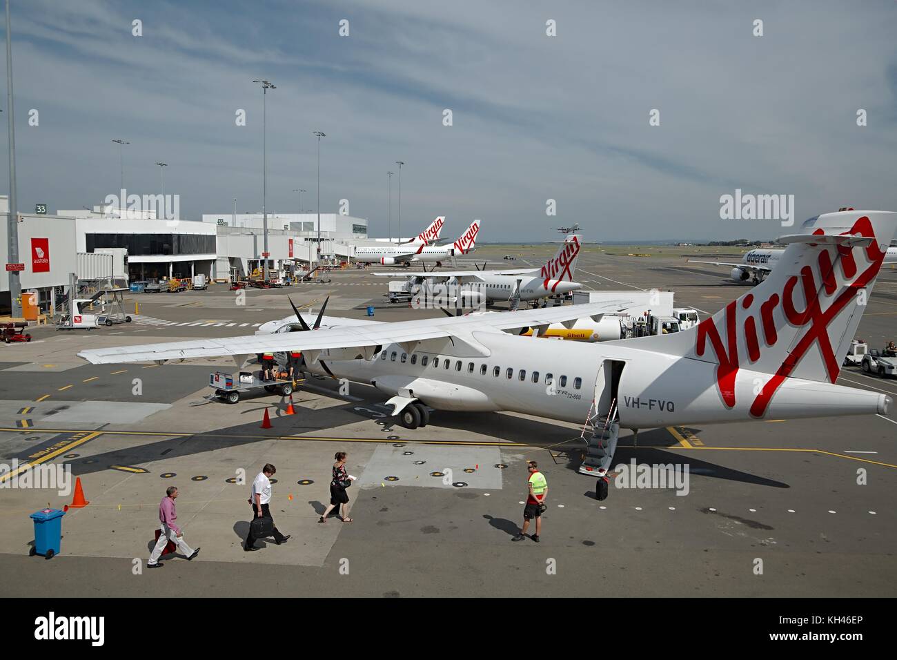 Aircrafts at Sydney Airport Stock Photo