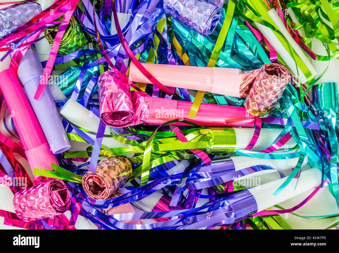Background Wallpaper Full Frame Of Party Noisemakers And Blowouts Stock Photo Alamy